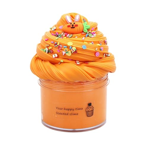 Fluffy Slime, 70 ml Fruit Slime 50 g, Slime Party Gifts for Children, Cloud Butter Slime, Super Soft and Non-Sticky, A Birthday Gift for Girls and Boys Aged 8-12 Years (Orange) von Generisch