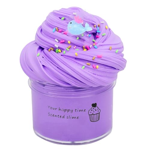 Fluffy Slime, 70 ml Fruit Slime 50 g, Slime Party Gifts for Children, Cloud Butter Slime, Super Soft and Non-Sticky, A Birthday Gift for Girls and Boys Aged 8-12 Years (Purple) von Generisch