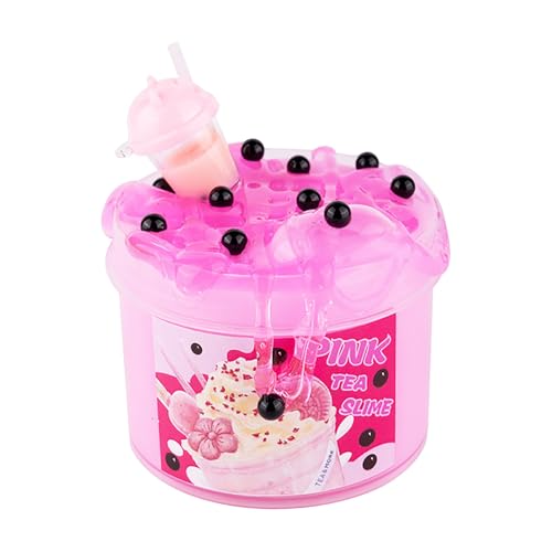 Fluffy Slime Crystal Mud, Does Not Stick to Your Hands Pearl Milk Tea Slime, Slime Party Gifts for Children, Cloud Butter Slime, Colorful Cloud Cotton Candy Slime, Gift for Child Aged 6+ (Pink) von Generisch