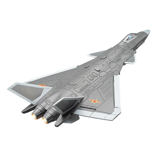 Flugzeug Spielzeug | Maßstab 1:84 Flugzeug mit Licht und Sound – J-20 Modell mit Ständer, Spielzeugflugzeug, Tabletop Ornament für Sammlung und Displays von Generisch