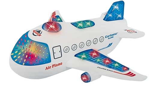 Flugzeug Spielzeug mit Lichtern Geräuschen und Bewegung Geheimnis Bump & Go Flugzeug Jumbo Jet Spielzeug mit Bewegung kompatibel Airbus 380 Boeing Spielzeug mit Licht und Sound Flugzeug Großes von Generisch