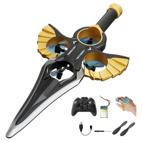 Flying Sword RC Glide mit Auto-Leveling & Gyro Stabilisator, 3-Gang-Stunt-Fernbedienungsflugzeug, leuchtendes EPP-Schaum-Outdoor-Spielzeug für Teenager & Erwachsene (rote Dual-Control-Version) von Generisch