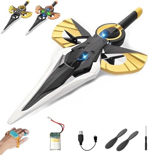 Flying Sword Rc Glider, Remote Flying Sword, 2025 New Stunt Remote-Controlled with Autopilot and Gyro Stabilizer, 3-Speed Stunt Plane, Easy to Fly Gift for Teens & Adults (Gesture,Bronze) von Generisch