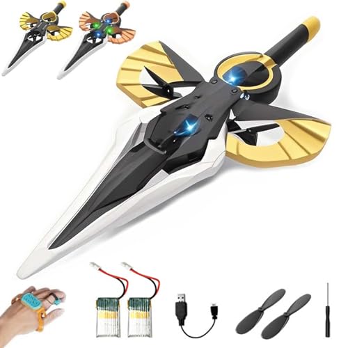 Flying Sword Rc Glider, Remote Flying Sword, 2025 New Stunt Remote-Controlled with Autopilot and Gyro Stabilizer, 3-Speed Stunt Plane, Easy to Fly Gift for Teens & Adults (Gesture-A,Bronze) von Generisch