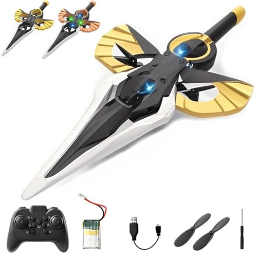 Flying Sword Rc Glider, Remote Flying Sword, 2025 New Stunt Remote-Controlled with Autopilot and Gyro Stabilizer, 3-Speed Stunt Plane, Easy to Fly Gift for Teens & Adults (Handle,Bronze) von Generisch
