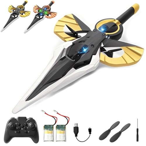 Flying Sword Rc Glider, Remote Flying Sword, 2025 New Stunt Remote-Controlled with Autopilot and Gyro Stabilizer, 3-Speed Stunt Plane, Easy to Fly Gift for Teens & Adults (Handle-A,Bronze) von Generisch