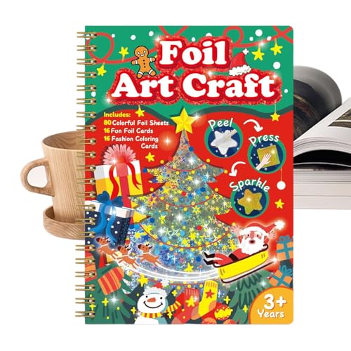 Foil Craft Kit - Peel and Press Art Set, kreative Kinderhandwerksaktivität, unterhaltsame DIY -Folienzubehör | Buntes Folienhandwerk Kit für Kinder Teenager Mädchen Jugendfamilie Reisespielzeug Foil Craft Kit - Peel and Press Art Set, kreative Kinderhandwerksaktivität, unterhaltsame DIY -Folienzubehör | Buntes Folienhandwerk Kit für Kinder Teenager Mädchen Jugendfamilie Reisespielzeug von Generisch