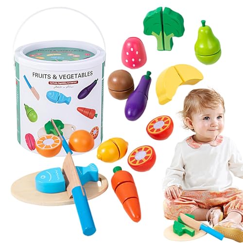 Food Set for Kids, Children's Fruit and Vegetable Cutting Kit, Realistic Design Learning Toy, Interactive Educational Playset for Kindergartens, Nurseries, and Home, Wood Food Set for Kids, Children's Fruit and Vegetable Cutting Kit, Realistic Design Learning Toy, Interactive Educational Playset for Kindergartens, Nurseries, and Home, Wood von Generisch
