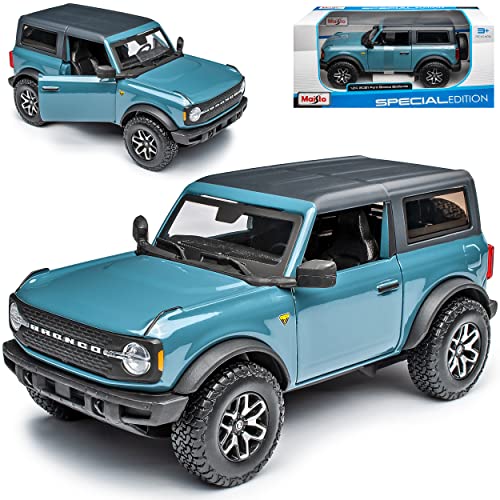 Ford Bronco Blau Grau 6. Generation Ab 2021 1/24 Modell Auto von Generisch