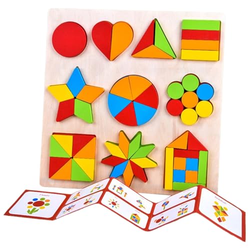 Formen Puzzle Für Kinder | Puzzle Blöcke Aus Holz | Geometrische Aktivitäten Für Entwicklung Bildung Und Lernen | Bausteine Für Kindergarten Mädchen Und Baby von Generisch