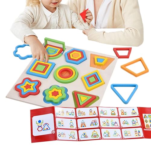 Formen Puzzle Für Kinder | Puzzle Blöcke Aus Holz | Geometrische Aktivitäten Für Entwicklung Bildung Und Lernen | Bausteine Für Kindergarten Mädchen Und Baby von Generisch