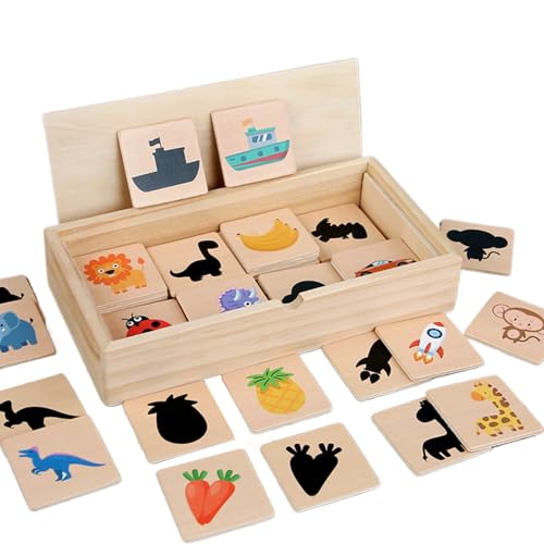 Formen Sortierspiel | Schatten Puzzle Holzspielzeug Mit Figuren,Frühförderung Zu Hause Unterwegs Eltern-Kind-Aktivität von Generisch