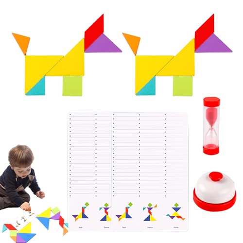 Formpuzzle, Holzform -Rätsel | Hirnteaser Jigsaw | Holzblöcke Puzzle Hirnteaser Spielzeug Tangram Jigsaw Intelligenz STEM -Bildung für und Mädchen von Generisch