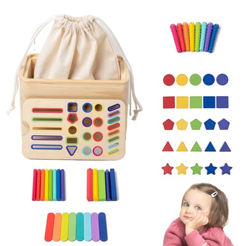 Formsortierspielzeug, Form Sorter - Lernspielzeug für Bildung - Entwicklung farbenfrohe Holzstöcke, interaktives sensorisches Spielfischereispiel für Kindergarten, Spielzimmer, Kindergarten, Kindertag Formsortierspielzeug, Form Sorter - Lernspielzeug für Bildung - Entwicklung farbenfrohe Holzstöcke, interaktives sensorisches Spielfischereispiel für Kindergarten, Spielzimmer, Kindergarten, Kindertag von Generisch