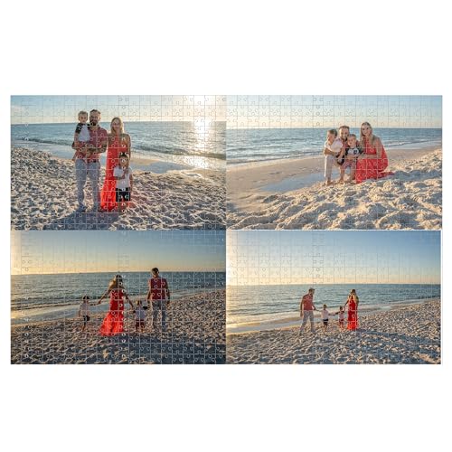 Fotopuzzle Selbst Gestalten,Puzzle Personalisiert,120 500 1000 Teile,Fotopuzzle Mit Eigenem Bild Text Namen Geschenk für Familienporträt Puzzle Geschenk (4 Bild, 1000 pcs) von Generisch