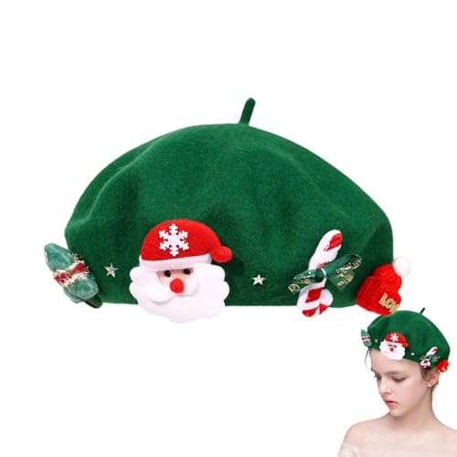 Französische Mütze - Weihnachtsmütze | Warme Wintertagmütze für Damen Mädchen | Elegante weiche elastische Hüte Maler Hüte für Kinder, Cuff-Hut Französische Mütze - Weihnachtsmütze | Warme Wintertagmütze für Damen Mädchen | Elegante weiche elastische Hüte Maler Hüte für Kinder, Cuff-Hut von Generisch