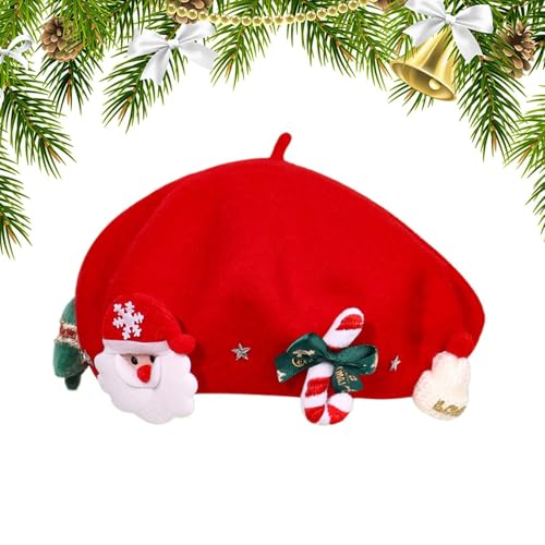 Französische Mütze - Weihnachtsmütze | Warme Wintertagmütze für Damen Mädchen | Elegante weiche elastische Hüte Maler Hüte für Kinder, Cuff-Hut Französische Mütze - Weihnachtsmütze | Warme Wintertagmütze für Damen Mädchen | Elegante weiche elastische Hüte Maler Hüte für Kinder, Cuff-Hut von Generisch