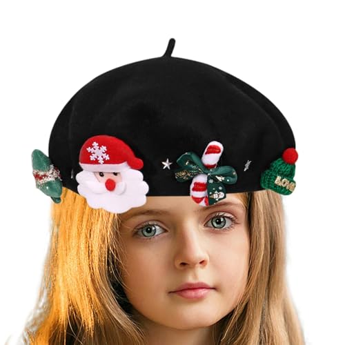 Französische Mütze - Weihnachtsmütze | Warme Wintertagmütze für Damen Mädchen | Elegante weiche elastische Hüte Maler Hüte für Kinder, Cuff-Hut Französische Mütze - Weihnachtsmütze | Warme Wintertagmütze für Damen Mädchen | Elegante weiche elastische Hüte Maler Hüte für Kinder, Cuff-Hut von Generisch