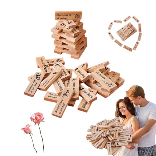 Französischer Lustturm – Trommelturm-Block-Set für Erwachsene, 48-teiliges freches Blockturm-Spiel, Holzbrett-Stapelspiel für Date-Nacht, Valentinstag, Tumbling Tower Stapelblöcke Spiel Französischer Lustturm – Trommelturm-Block-Set für Erwachsene, 48-teiliges freches Blockturm-Spiel, Holzbrett-Stapelspiel für Date-Nacht, Valentinstag, Tumbling Tower Stapelblöcke Spiel von Generisch