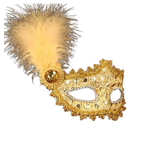 Frauen Karneval Outfit Federn venezianische Karneval Ball Maske Zubehör Kostüme Masken Party Kopfbedeckung 2025 Karneval Dekoration Stirnbänder Damen Karneval Kostüme Party Maske von Generisch