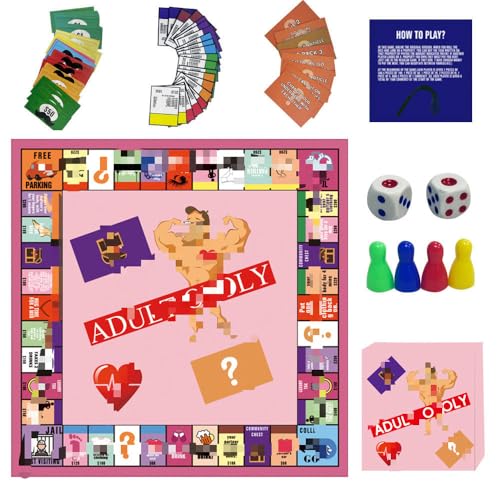 Frechopoly Deutsch,Monopoly Für Erwachsene, Frechopoly Pärchen Spiel Deutsch, Intimate Erfahrung，Unvergessliche Erinnerungen (Rosa) von Generisch