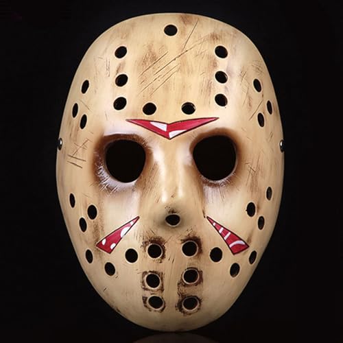 Freddy vs Jason Hockey Cosplay Maske Harz Halloween Tanzparty Kostüm Maske Requisiten (Beige) von Generisch