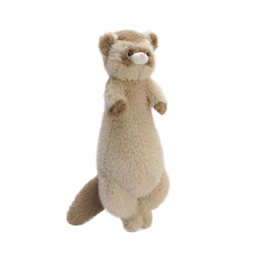 Frettchen Plüsch Stofftier Puppe Kissen 20'' Frettchen Puppe Wurf Kissen Rückenlehne Für Bett Schlafen Kinder Samtiges Häschenplüsch (Brown, One Size) von Generisch