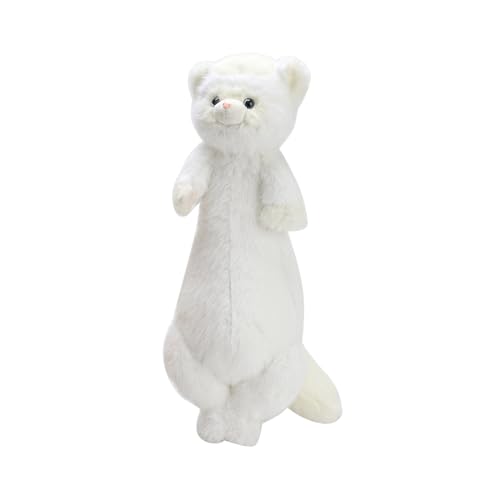 Frettchen Plüsch Stofftier Puppe Kissen 20'' Frettchen Puppe Wurf Kissen Rückenlehne Für Bett Schlafen Kinder Samtiges Häschenplüsch (White, One Size) von Generisch