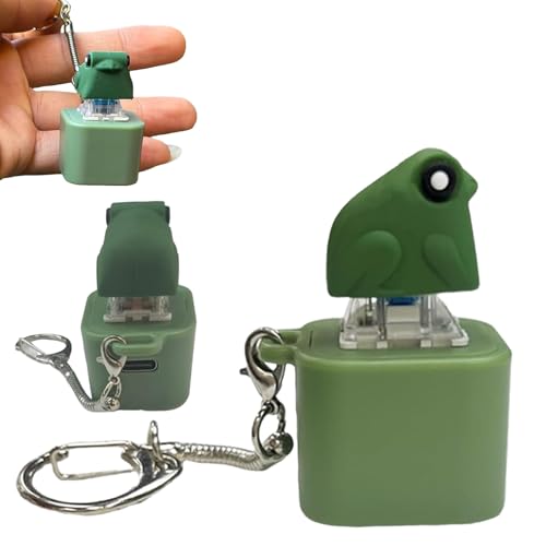 Frog Croaking Fidget, Rechargeable Croaking Frog Keychain, Stress Relieving Clicky Keyboard Adults Fun Rechargeable Keychain with Colorful Lights (1pc) von Generisch