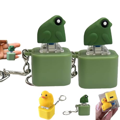 Frog Croaking Fidget Toy, Rechargeable Croaking Keychain Stress Reliever, Fun & Portable Anxiety Relief Duck Toy, Creative Animal Ornament, Portable Desk Stress Relief Gift (Frog*2) von Generisch