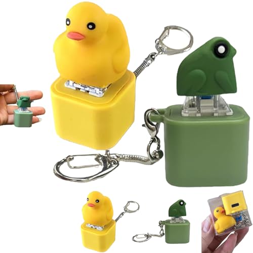 Frog Croaking Fidget Toy, Rechargeable Croaking Keychain Stress Reliever, Fun & Portable Anxiety Relief Duck Toy, Creative Animal Ornament, Portable Desk Stress Relief Gift (Frog+Duck) von Generisch