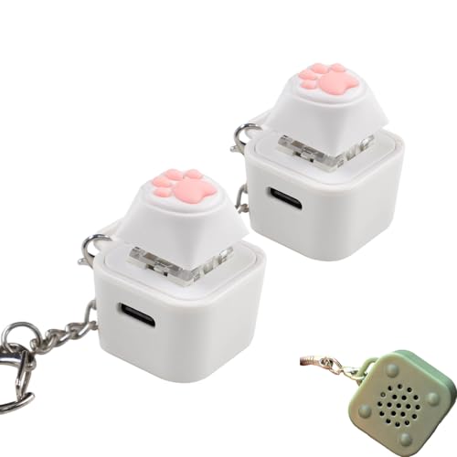 Frog Croaking Fidget Toy,Rechargeable Frog Croaking Keychain,Keyboard Fidget Clicker Toy with Colorful Lights,Fun & Portable Anxiety Relief Toys (Cat Meows *2) von Generisch