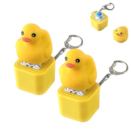 Frog Croaking Fidget Toy,Rechargeable Frog Croaking Keychain,Keyboard Fidget Clicker Toy with Colorful Lights,Fun & Portable Anxiety Relief Toys (Ducklings Quack*2) von Generisch