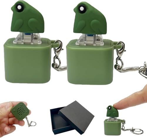 Frosch Quak Fidgetspielzeug , Wiederaufladbarer Frosch Schlüsselanhänger, Stressabbauspielzeug mit bunten Lichtern, lustiges & tragbares Anti-Angst-Spielzeug (Quak, 2 Stück) von Generisch