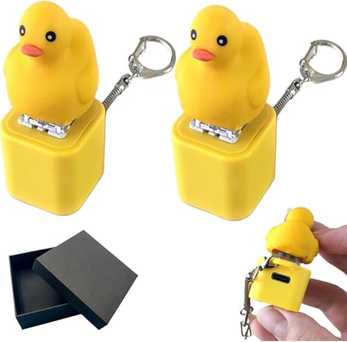 Frosch Quak Fidgetspielzeug , Wiederaufladbarer Frosch Schlüsselanhänger, Stressabbauspielzeug mit bunten Lichtern, lustiges & tragbares Anti-Angst-Spielzeug (Schnatter, 2 Stück) von Generisch