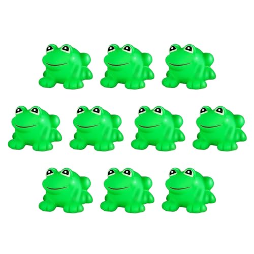 Froschfigur,Kleine Frösche - Niedliche grüne Froschfiguren | 10 Stück quietschende und schwimmende Gummifrösche, Partydekorationen, kleine Frösche zum Schwimmen in der Badewanne für Jungen und Mädchen von Generisch