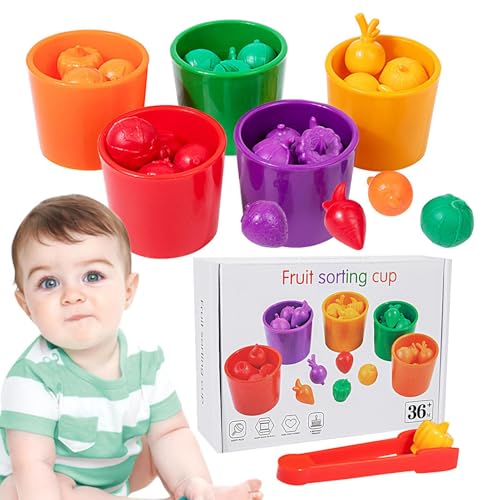 Fruchtfarbklassifizierungsbecher, Fruchtfarbanpassungsbecher |Gemüsesortierspielzeug für Kleinkinder - Farbsortierspielzeug für Obst und Gemüse, Farbanpassungsspiel für Kleinkinder für die frühe Bild Fruchtfarbklassifizierungsbecher, Fruchtfarbanpassungsbecher |Gemüsesortierspielzeug für Kleinkinder - Farbsortierspielzeug für Obst und Gemüse, Farbanpassungsspiel für Kleinkinder für die frühe Bild von Generisch