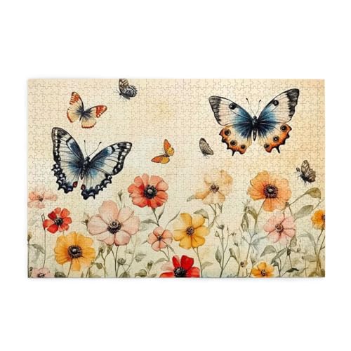Frühlingsblumen, Rasen, Blumen und Schmetterlinge, 1000 Teile Puzzles für Erwachsene, Holzpuzzles für Erwachsene, Geschenke, Wohnkultur Frühlingsblumen, Rasen, Blumen und Schmetterlinge, 1000 Teile Puzzles für Erwachsene, Holzpuzzles für Erwachsene, Geschenke, Wohnkultur von Generisch