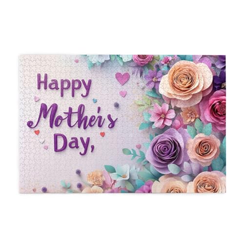 Frühlingsblumen mit rosa Blumen 1000 Teile Puzzles für Erwachsene Holzpuzzles für Erwachsene Geschenke Wohnkultur von Generisch