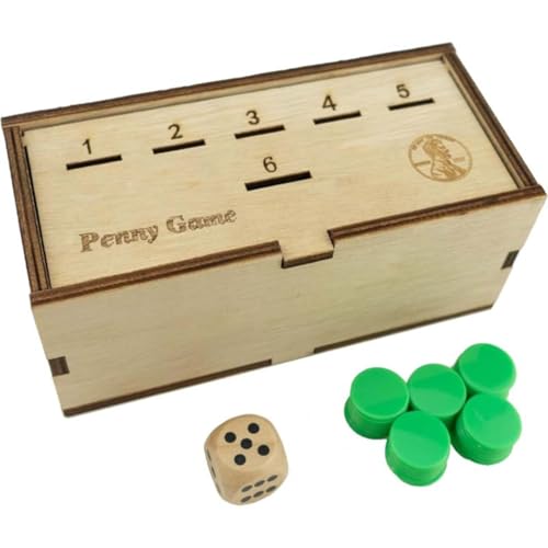 Für 2 Personen Erwachsene Das Set enthält eine hochwertige handgefertigte Holzspielbox, 1 Holzwürfel, 50 grüne Plastikchips und vollständige Spielregeln. Es ist EIN klassisches (Beige, One Size) von Generisch