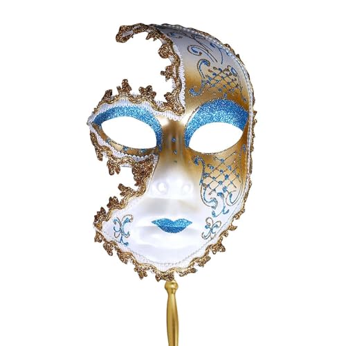 Full Face Mardi Gras Zubehör Asymmetrische Karneval Karneval Masken Ball Dekorationen Maskerade Maske Ball Outfit von Generisch