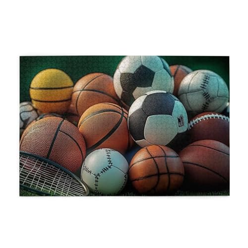 Fußball, Basketball, Baseball, 1000 Teile Puzzles für Erwachsene, Holzpuzzles für Erwachsene, Geschenke, Heimdekoration Fußball, Basketball, Baseball, 1000 Teile Puzzles für Erwachsene, Holzpuzzles für Erwachsene, Geschenke, Heimdekoration von Generisch