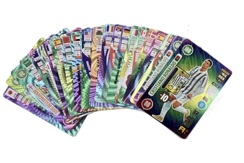 Fußball Stars Kartenspiel, Farbe-Edition, für Kinder und Erwachsene, geeignet für Partys, Geburtstage, Hochzeiten-55 Stück von Generisch