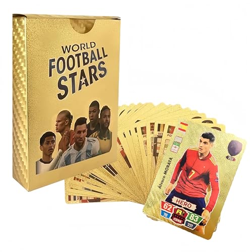 Fußball Stars Kartenspiel, Gold, geeignet für Partys, Geburtstage, Hochzeiten-55 Stück Fußball Stars Kartenspiel, Gold, geeignet für Partys, Geburtstage, Hochzeiten-55 Stück von Generisch