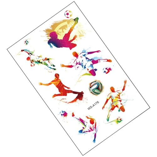 Fußball Temporäre Tattôos (10 Bögen) - WM Fan-Zubehör für Kinder | Wasserfeste Aufkleber für das Gesicht | Perfekt als Mitgebsel für Boys und Mädchen von Generisch