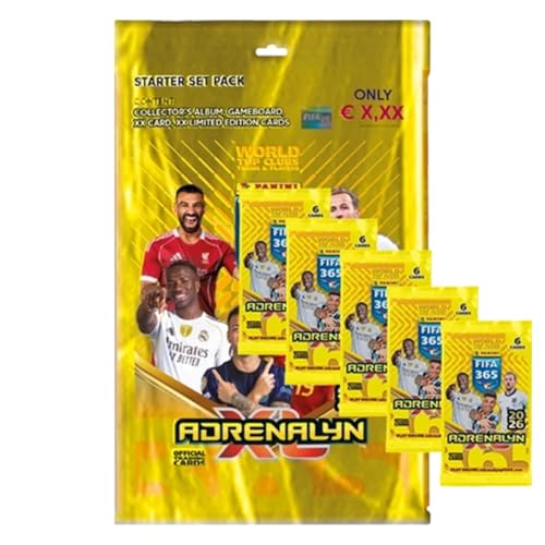 Fußball Trading Cards 2026 | Starterpack + 5 Booster | Album, Limited Karten & Golden Baller | Road to WM 2026 von Generisch
