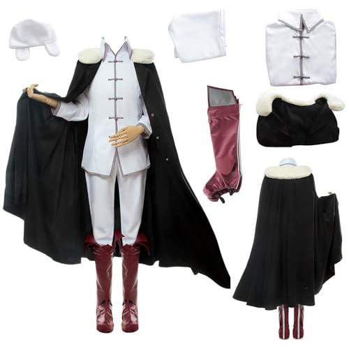 Fyodor Dostoevsky Cosplay Anime Kostüm Weiß Uniform Mantel Umhang Damen Herren Halloween von Generisch