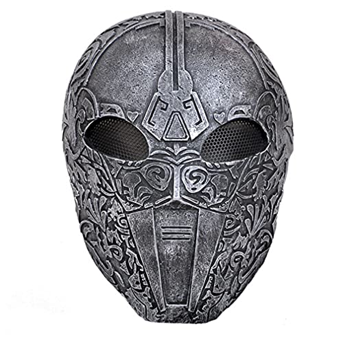 GFK Horror-Soldat Cosplay Maske Halloween Tanzparty Requisiten Kostüm Maske für Erwachsene (Silber) von Generisch