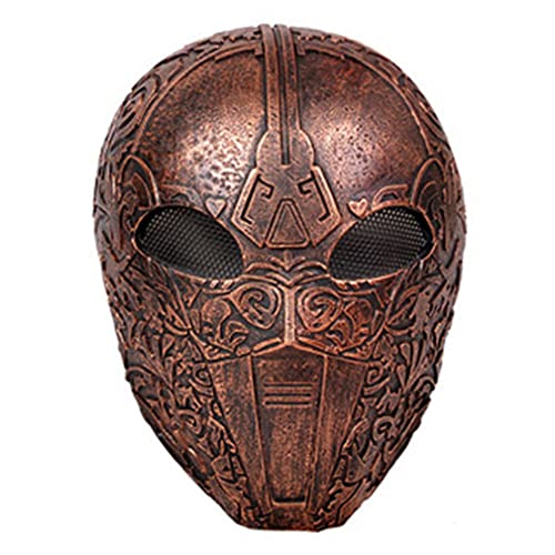 GFRP Horror-Soldat Cosplay Maske Halloween Tanzparty Requisiten Kostüm Maske für Erwachsene (Rotes Kupfer) von Generisch