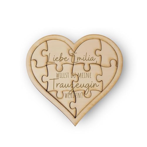 GRAVURITE - Personalisiertes Trauzeugin Fragen Geschenk, Holz-Herzpuzzle, 13x13 cm, Willst du Meine Trauzeugin Sein, Graviert, Maid of Honor, Hochzeit Ideen, Brautjungfer Fragen GRAVURITE - Personalisiertes Trauzeugin Fragen Geschenk, Holz-Herzpuzzle, 13x13 cm, Willst du Meine Trauzeugin Sein, Graviert, Maid of Honor, Hochzeit Ideen, Brautjungfer Fragen von Generisch